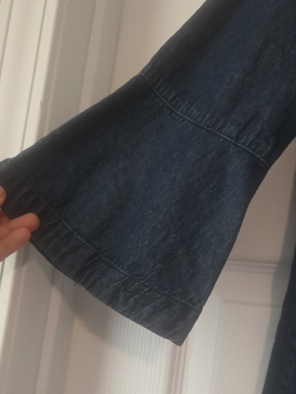 Draper James Dark Blue Ruffle-Front Tunic - Picture 3 of 3